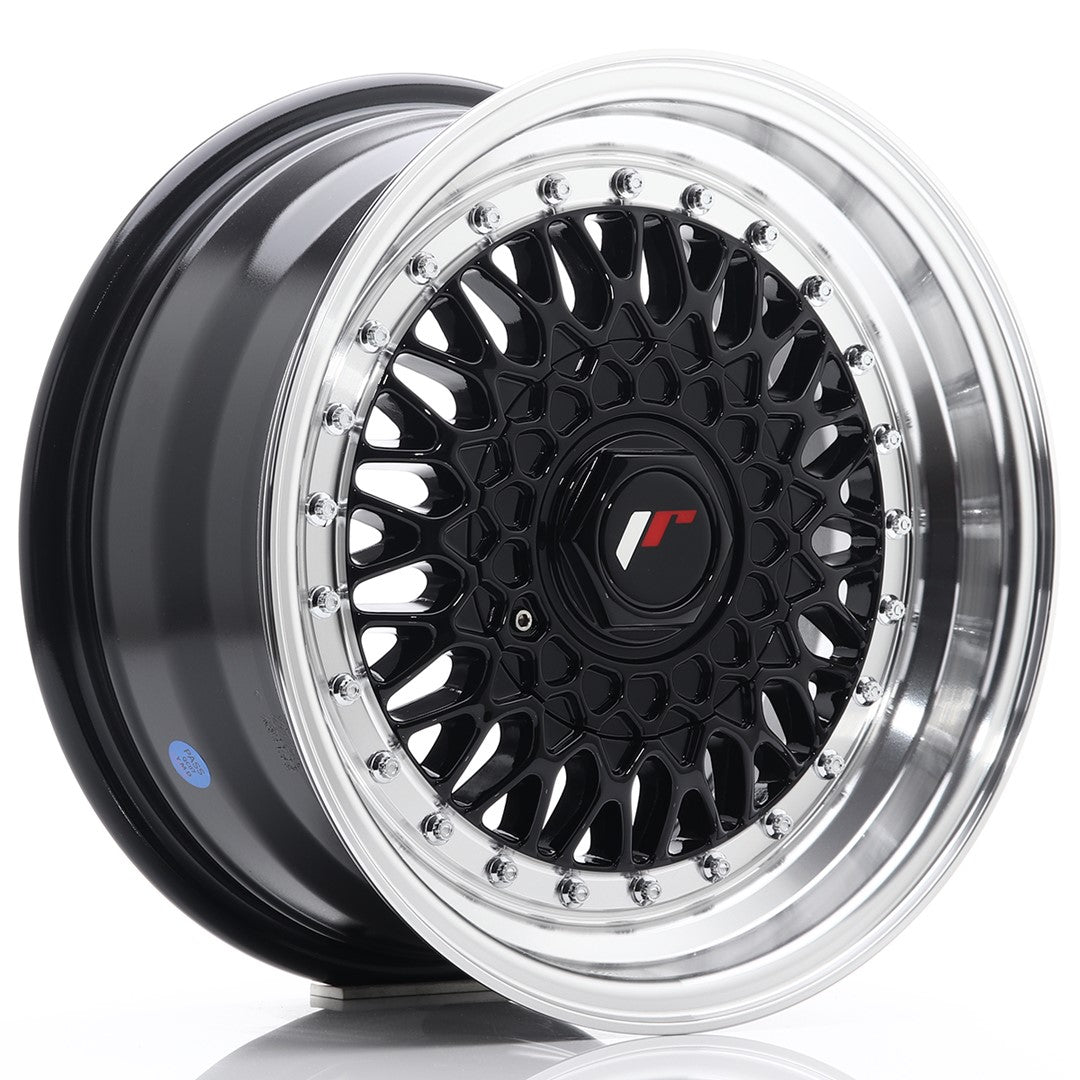 Llanta Japan Racing JR9 15x7 ET20 4x100/108 Gloss Black w/ Machined Lip