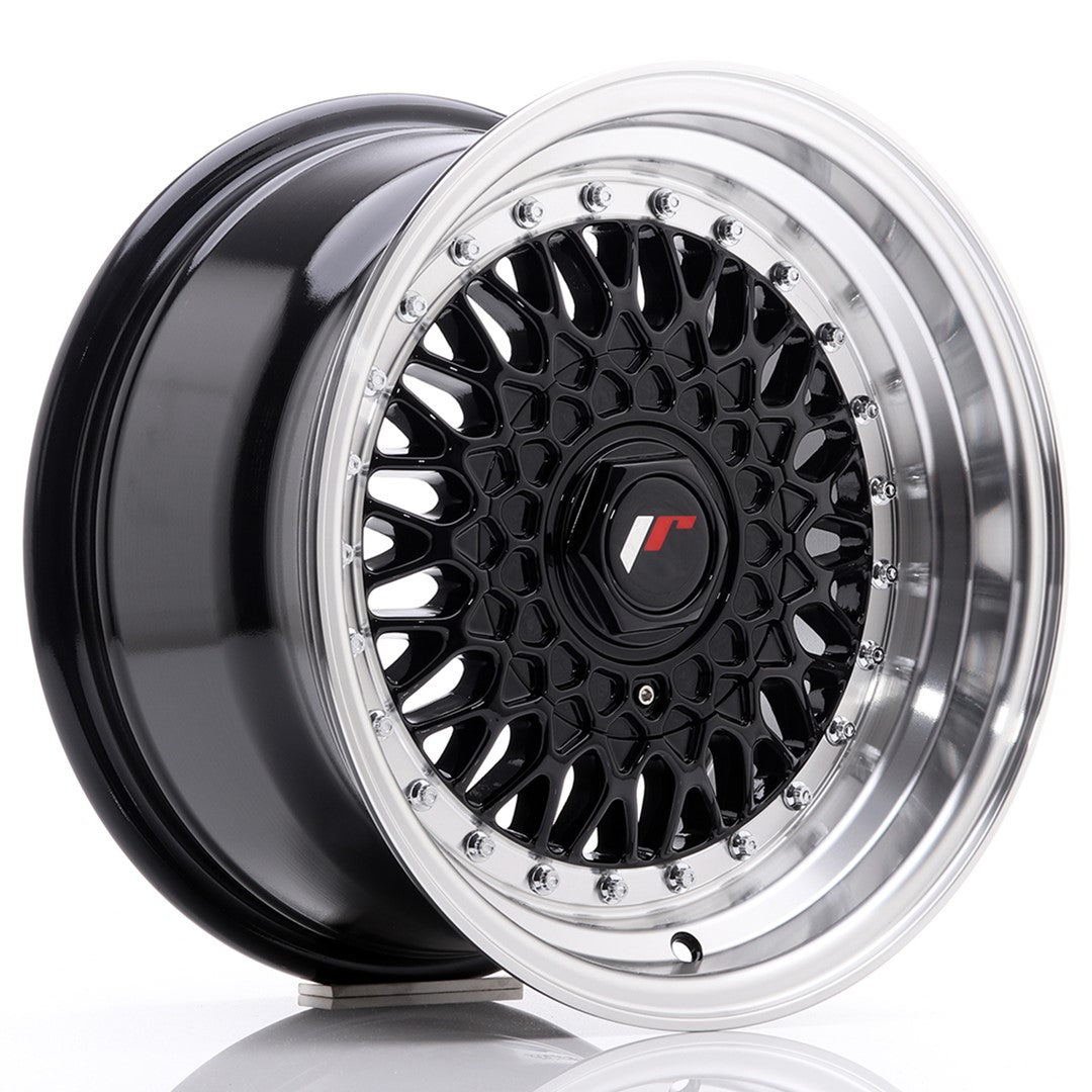Llanta Japan Racing JR9 15x8 ET20 4x100/108 Gloss Black w/ Machined Lip