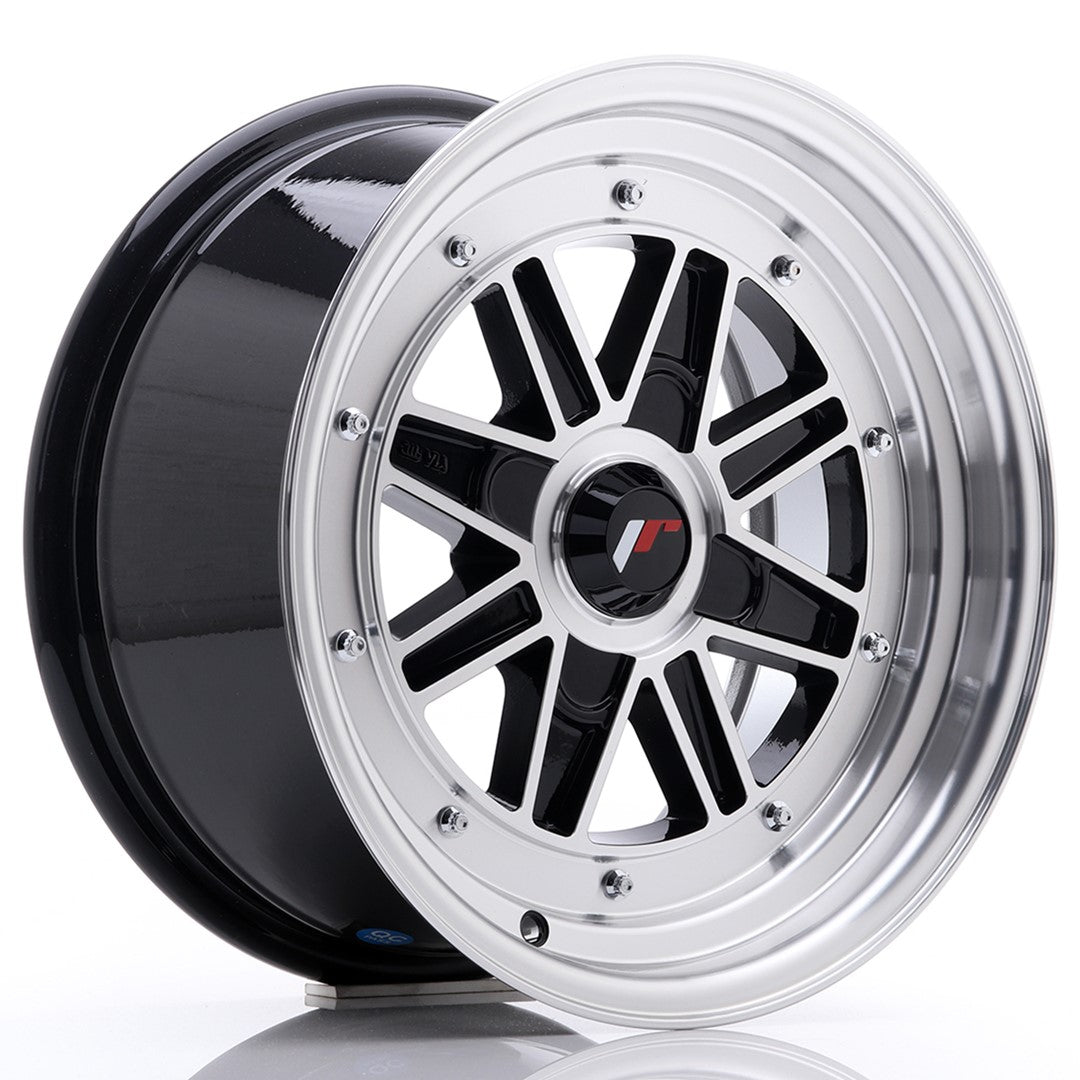 Llanta Japan Racing JR31 15x7.5 ET20 4H BLANK Gloss Black Machined Face