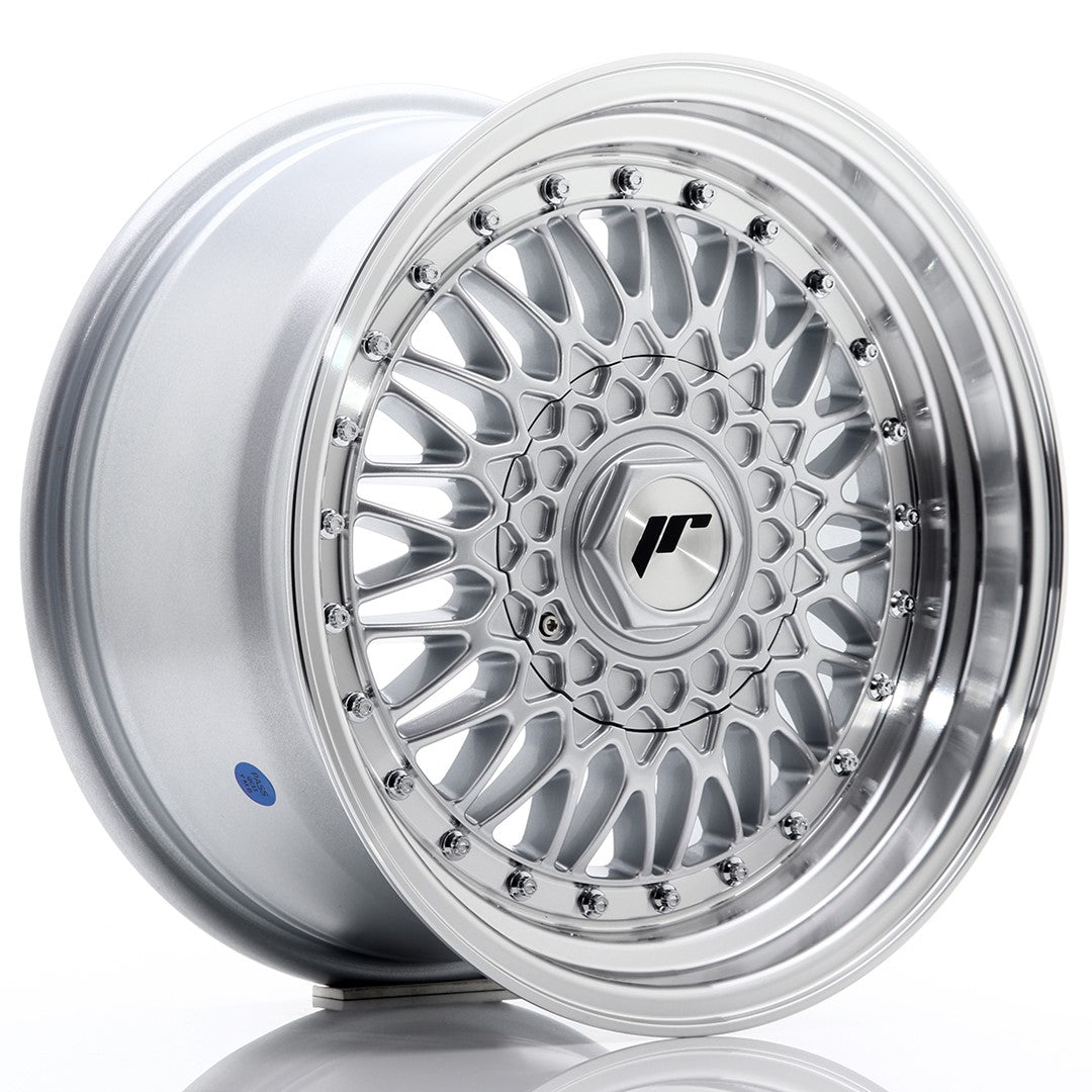 Llanta Japan Racing JR9 16x8 ET25 4x100/108 Silver w/ Machined Lip+Silver Rivets