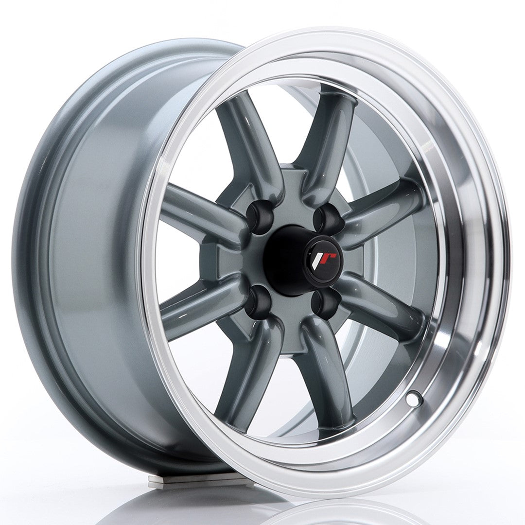Llanta Japan Racing JR19 14x7 ET0 4x100 Gun Metal w/ Machined Lip