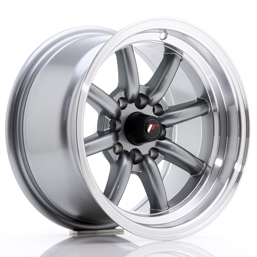 Llanta Japan Racing JR19 14x8 ET-13 4x100/114 Gun Metal w/ Machined Lip