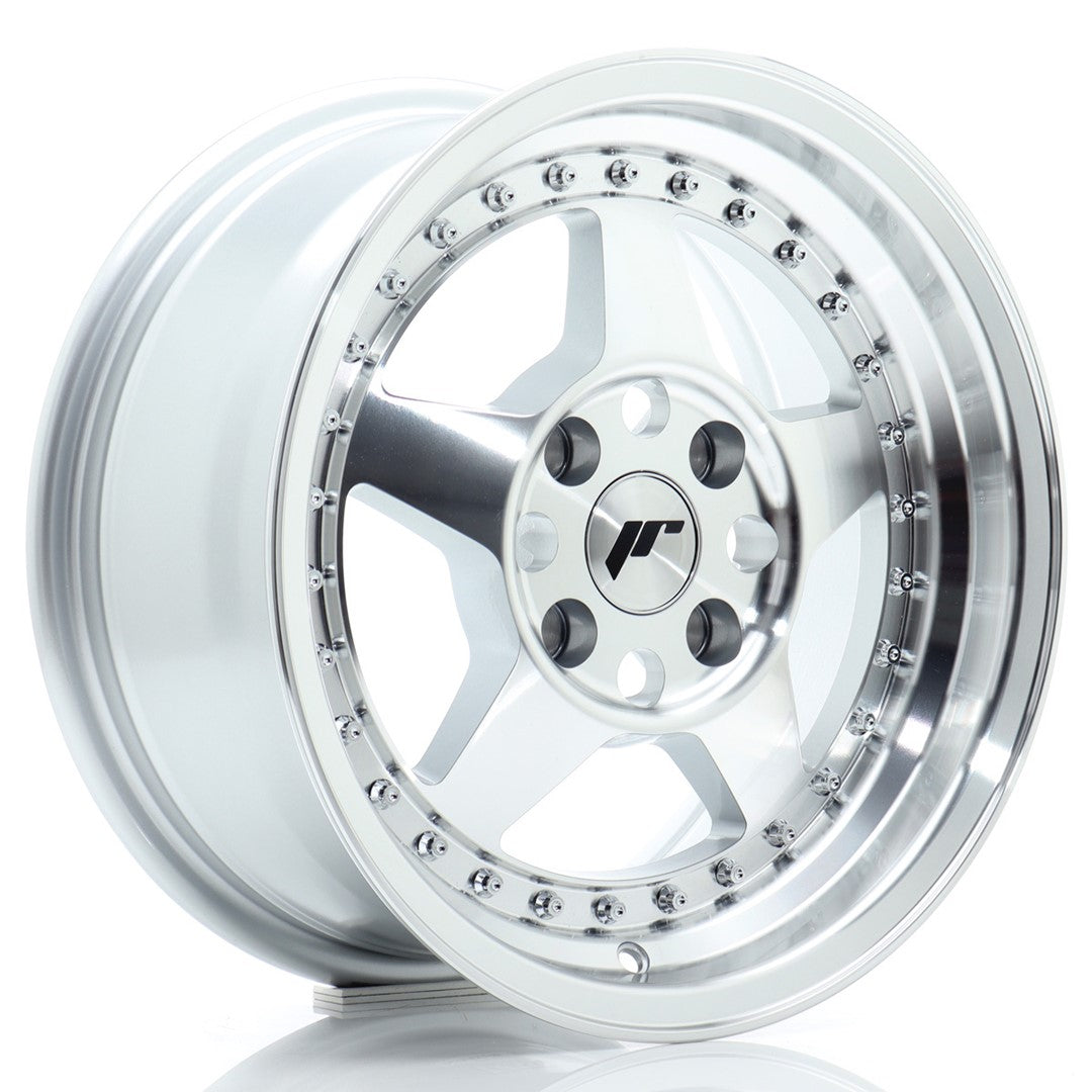 Llanta Japan Racing JR6 15x7 ET25 4x108 Silver Machined Face
