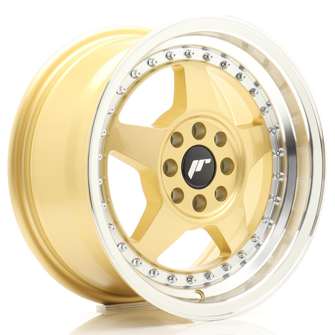 Llanta Japan Racing JR6 15x7 ET25 4x100/108 Gold w/ Machined Lip