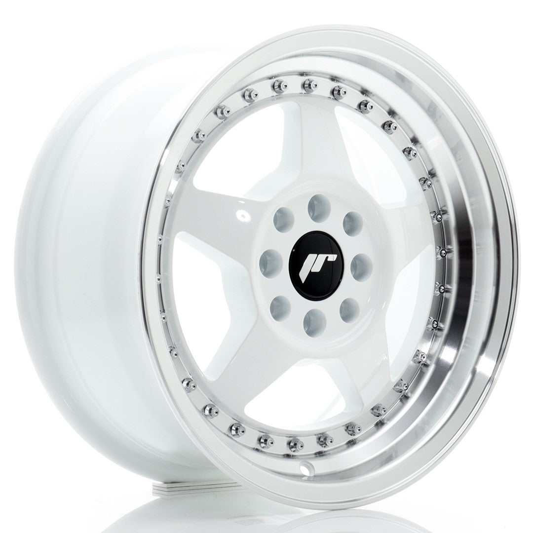 Llanta Japan Racing JR6 15x7 ET25 4x100/108 White w/ Machined Lip