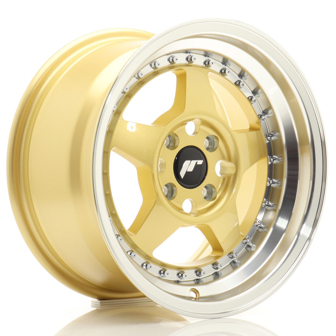 Llanta Japan Racing JR6 15x8 ET25 4x100 Gold w/ Machined Lip