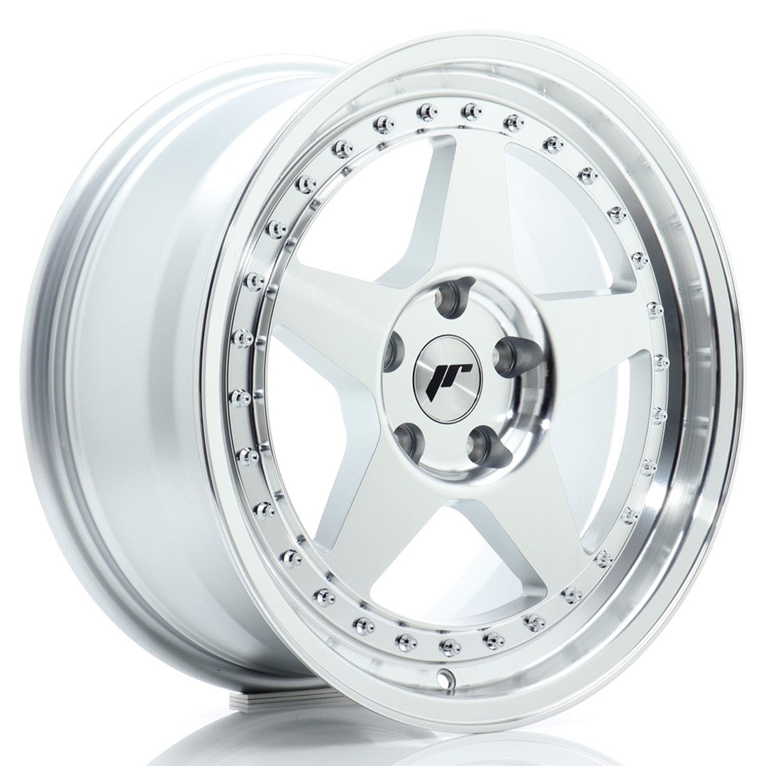 Llanta Japan Racing JR6 17x8 ET35 5x112 Silver Machined Face