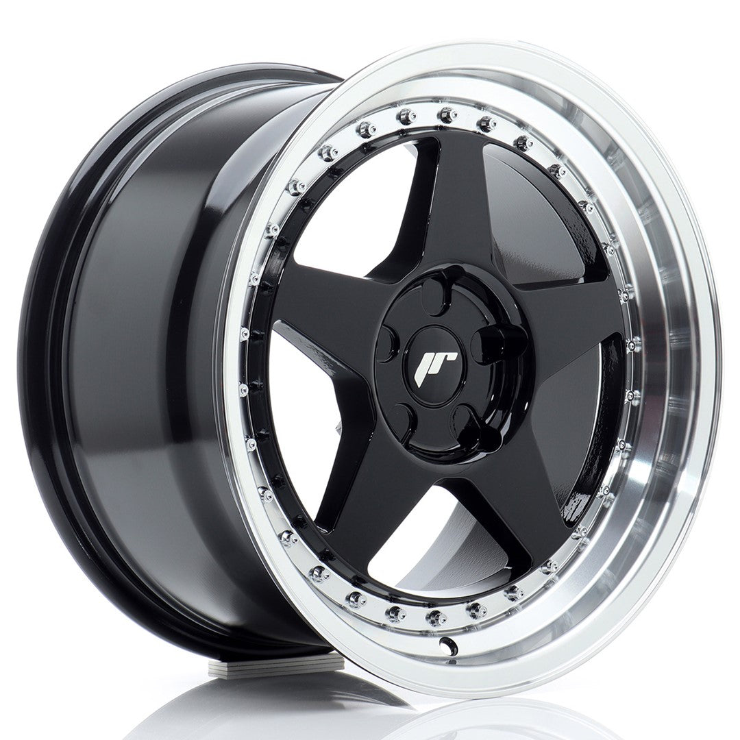 Llanta Japan Racing JR6 17x9 ET20-35 5H BLANK Gloss Black w/ Machined Lip