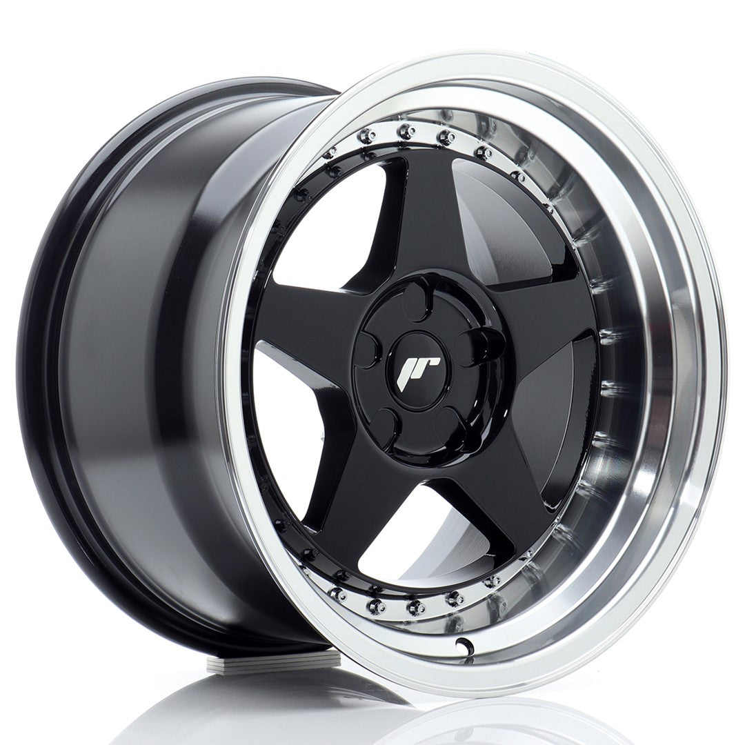 Llanta Japan Racing JR6 17x10 ET0-20 5H BLANK Gloss Black w/ Machined Lip