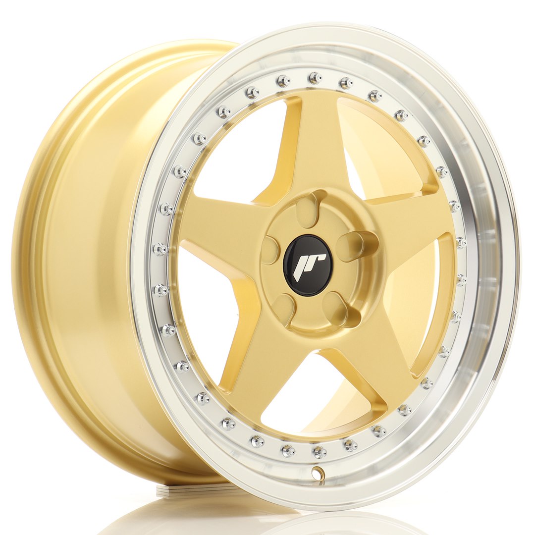 Llanta Japan Racing JR6 17x8 ET20-35 5H BLANK Gold w/ Machined Lip