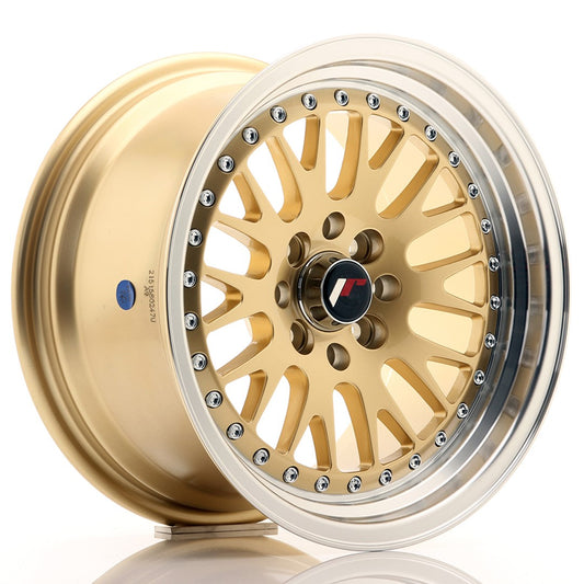 Llanta Japan Racing JR10 15x8 ET15 4x100/114 Gold w/ Machined Lip