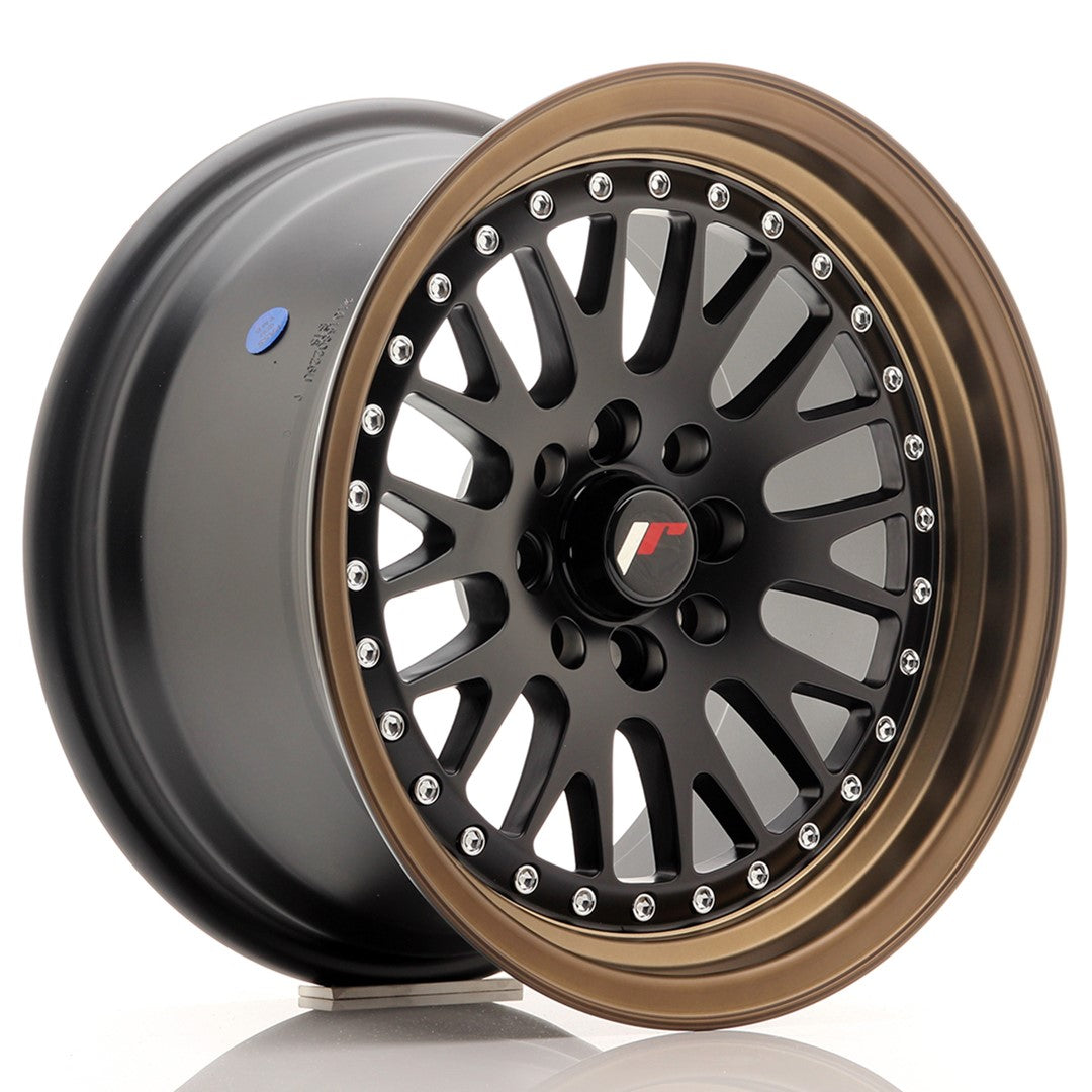 Llanta Japan Racing JR10 15x8 ET20 4x100/108 Matt Black w/ Bronze Lip