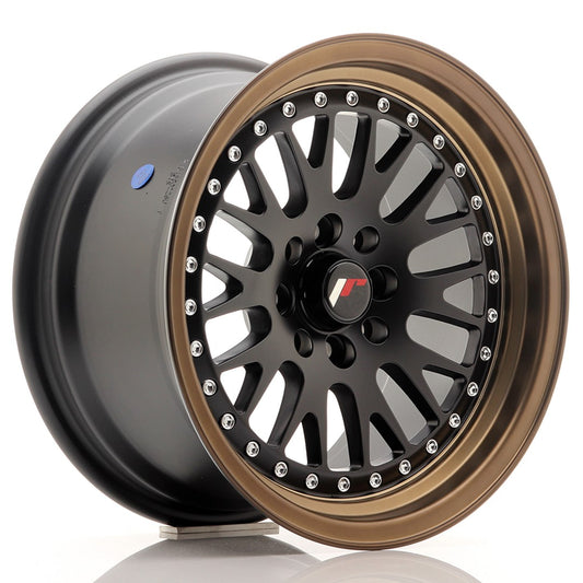 Llanta Japan Racing JR10 15x8 ET20 4x100/108 Matt Black w/ Bronze Lip