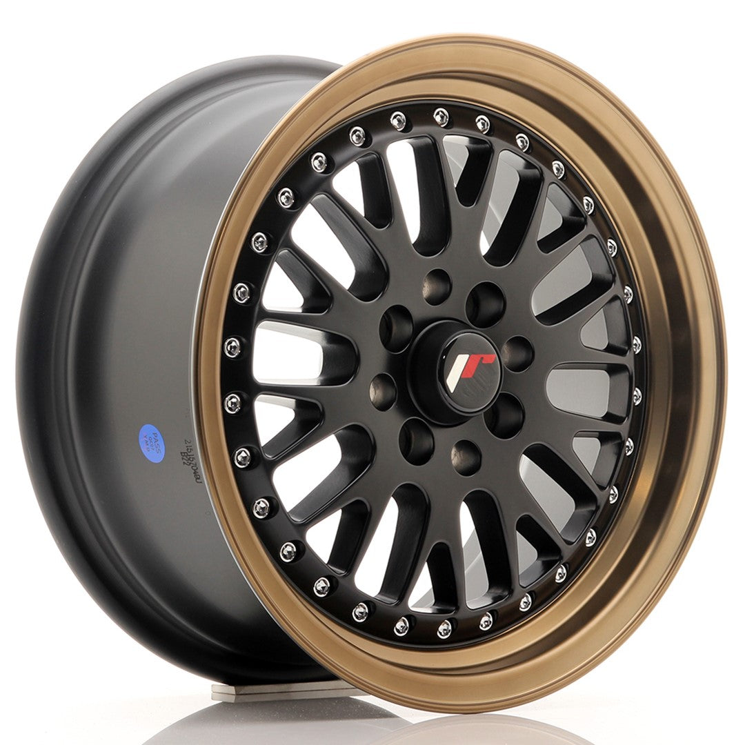 Llanta Japan Racing JR10 15x7 ET30 4x100/108 Matt Black w/ Bronze Lip