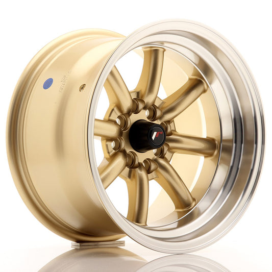 Llanta Japan Racing JR19 15x9 ET-13 4x100/114 Gold w/ Machined Lip
