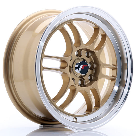 Llanta Japan Racing JR7 15x7 ET38 4x100/114 Gold w/ Machined Lip
