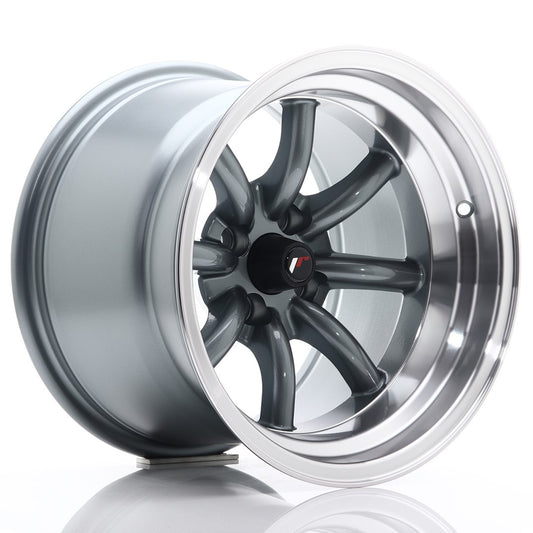 Llanta Japan Racing JR19 15x10,5 ET-32 4x100 Gun Metal w/ Machined Lip