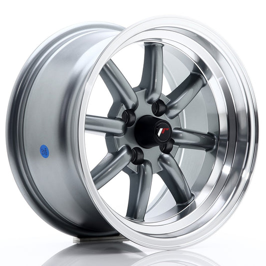 Llanta Japan Racing JR19 15x8 ET0 4x100 Gun Metal w/ Machined Lip