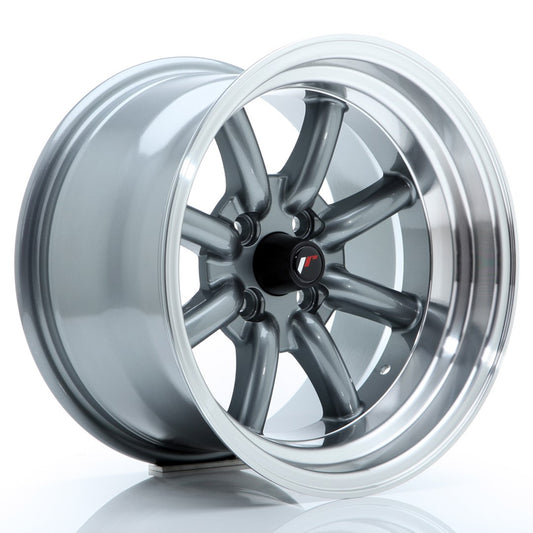 Llanta Japan Racing JR19 15x9 ET-13 4x100 Gun Metal w/ Machined Lip