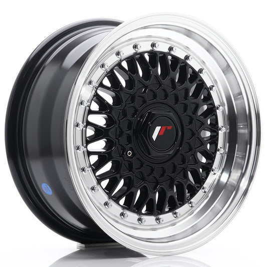 Llanta Japan Racing JR9 15x7 ET20 4x100/108 Gloss Black w/ Machined Lip