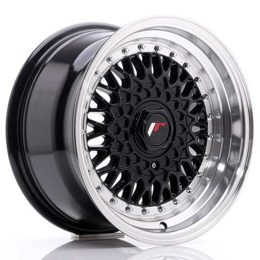 Llanta Japan Racing JR9 15x8 ET20 4x100/108 Gloss Black w/ Machined Lip
