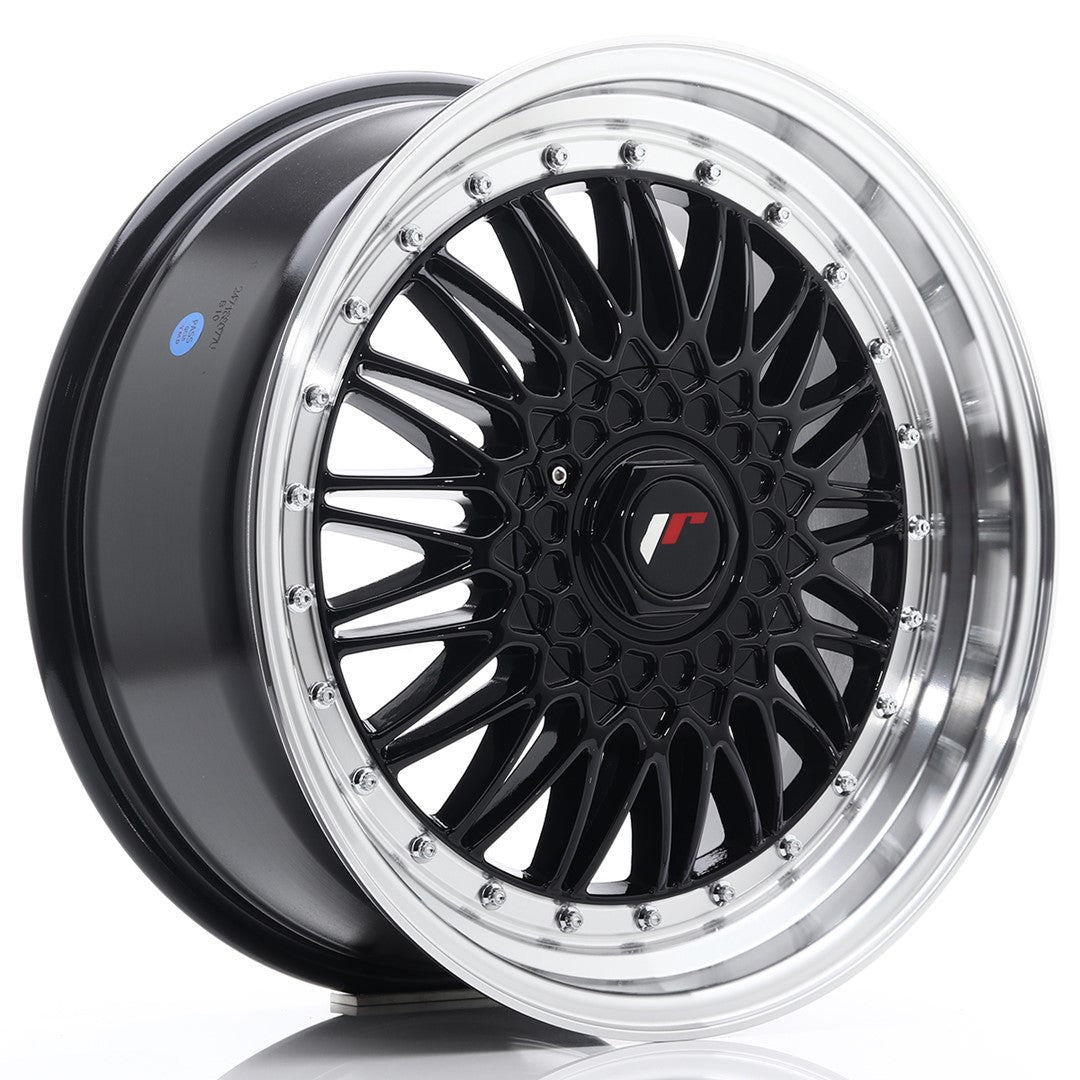 Llanta Japan Racing JR9 18x8 ET35-40 BLANK Gloss Black w/ Machined Lip