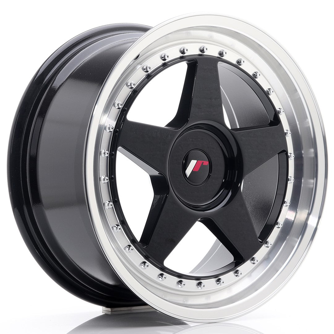 Llanta Japan Racing JR6 18x8,5 ET20-40 BLANK Gloss Black w/ Machined Lip