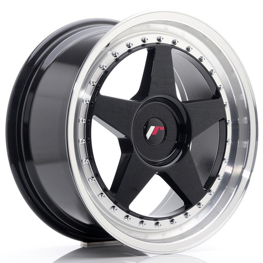Llanta Japan Racing JR6 18x8,5 ET20-40 BLANK Gloss Black w/ Machined Lip
