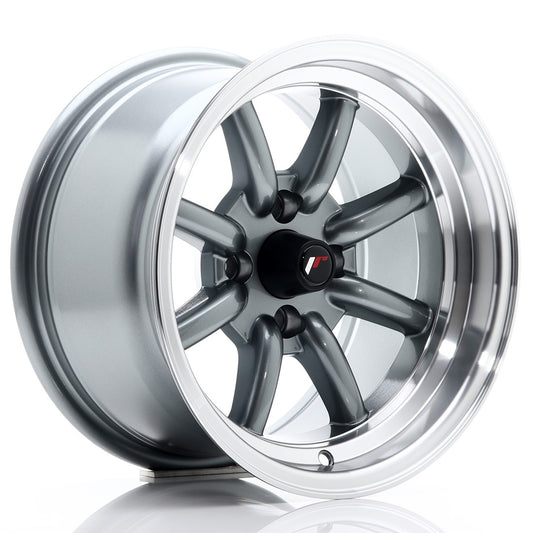 Llanta Japan Racing JR19 14x8 ET-13 4x100 Gun Metal w/ Machined Lip
