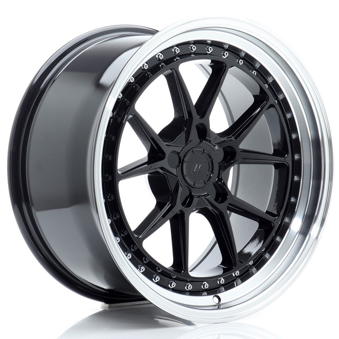 Llanta Japan Racing JR39 18x9,5 ET15-35 5H BLANK Gloss Black w/ Machined Lip