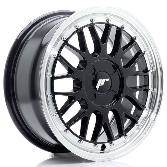 Llanta Japan Racing JR23 16x7 ET20-45 4H BLANK Gloss Black w/ Machined Lip