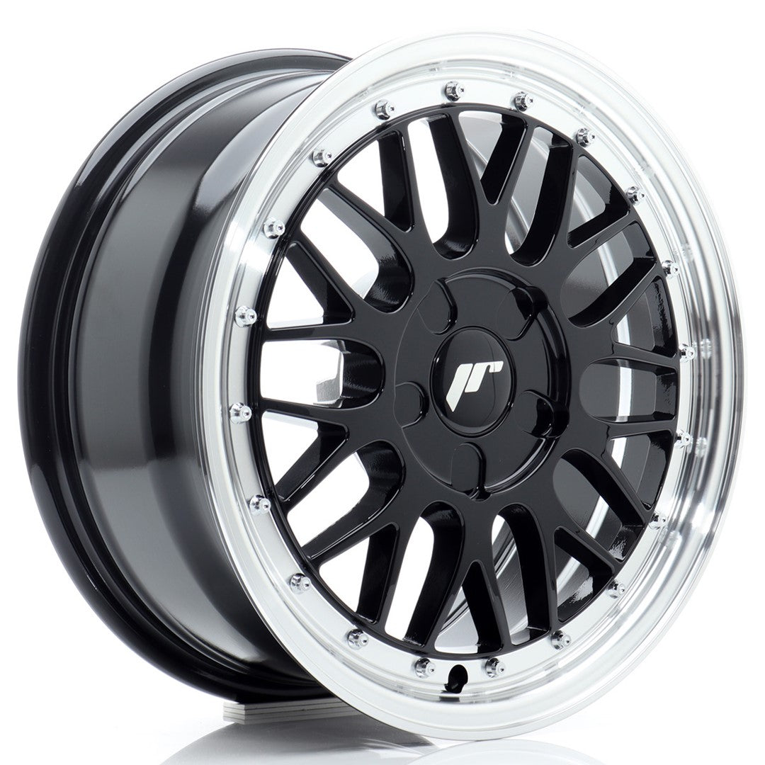 Llanta Japan Racing JR23 16x7 ET20-45 5H BLANK Gloss Black w/ Machined Lip