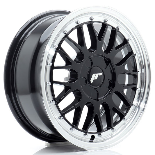 Llanta Japan Racing JR23 16x7 ET20-45 5H BLANK Gloss Black w/ Machined Lip