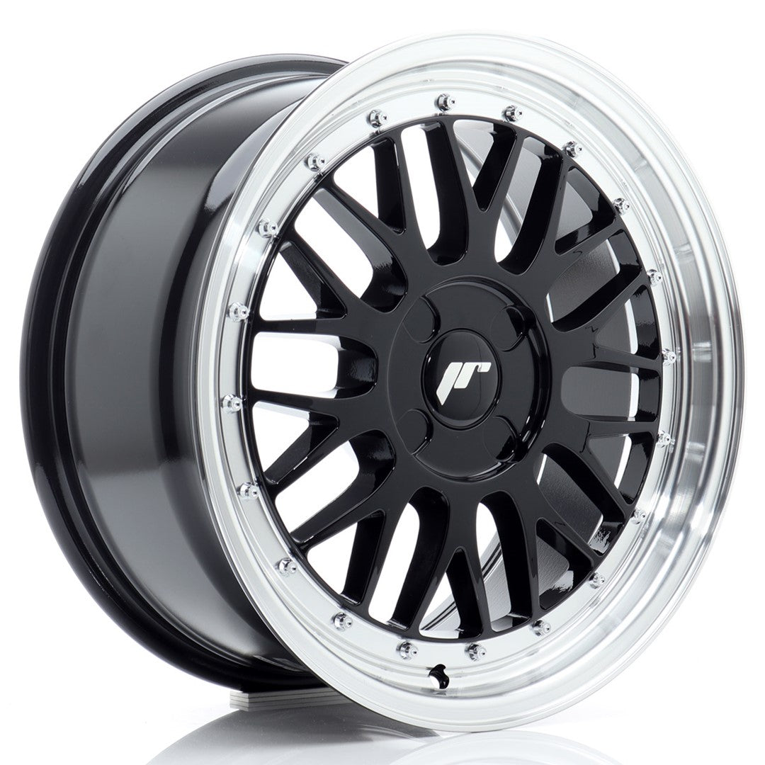 Llanta Japan Racing JR23 17x8 ET20-45 4H BLANK Gloss Black w/ Machined Lip