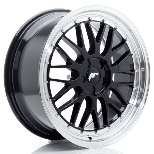 Llanta Japan Racing JR23 19x8 ET20-40 5H BLANK Gloss Black w/ Machined Lip