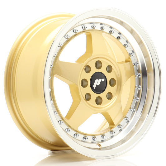 Llanta Japan Racing JR6 15x7 ET25 4x100/108 Gold w/ Machined Lip