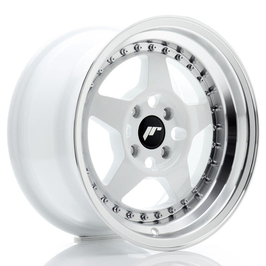 Llanta Japan Racing JR6 15x8 ET25 4x100 White w/ Machined Lip