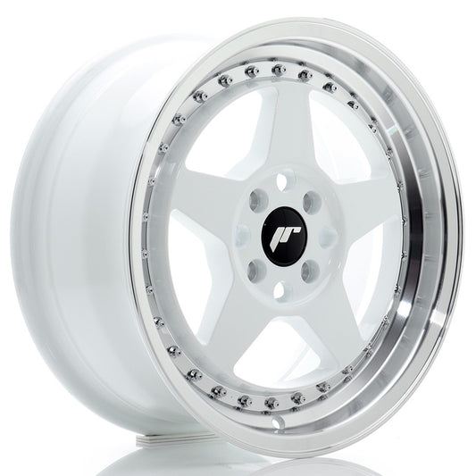 Llanta Japan Racing JR6 16x7 ET35 4x100 White w/ Machined Lip