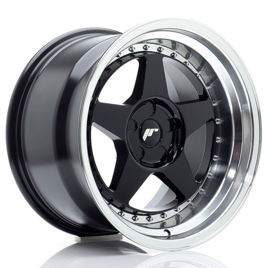 Llanta Japan Racing JR6 17x10 ET0-20 5H BLANK Gloss Black w/ Machined Lip