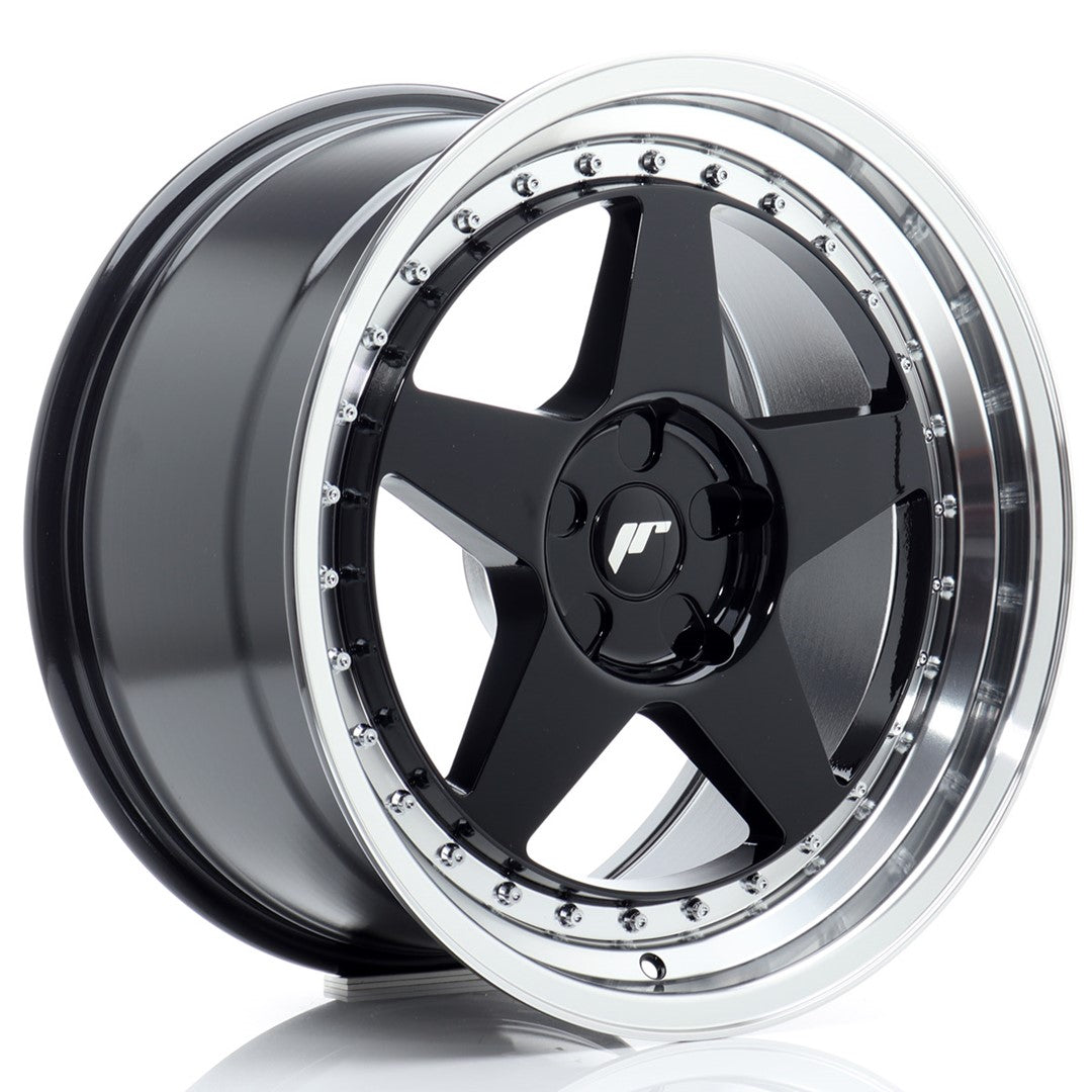 Llanta Japan Racing JR6 18x9,5 ET20-40 5H BLANK Gloss Black w/ Machined Lip