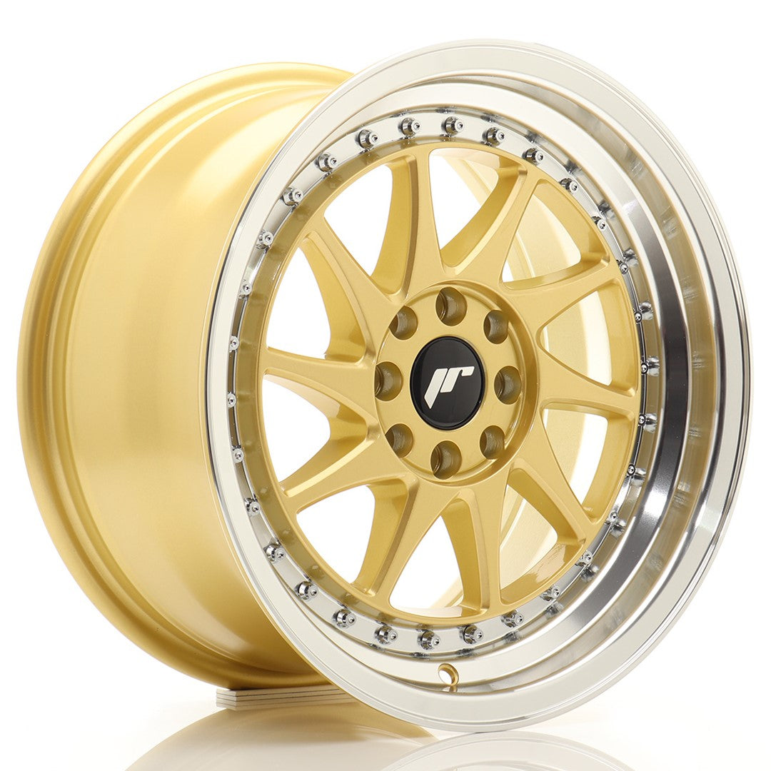 Llanta Japan Racing JR26 16x8 ET25 4x100/108 Gold w/ Machined Lip
