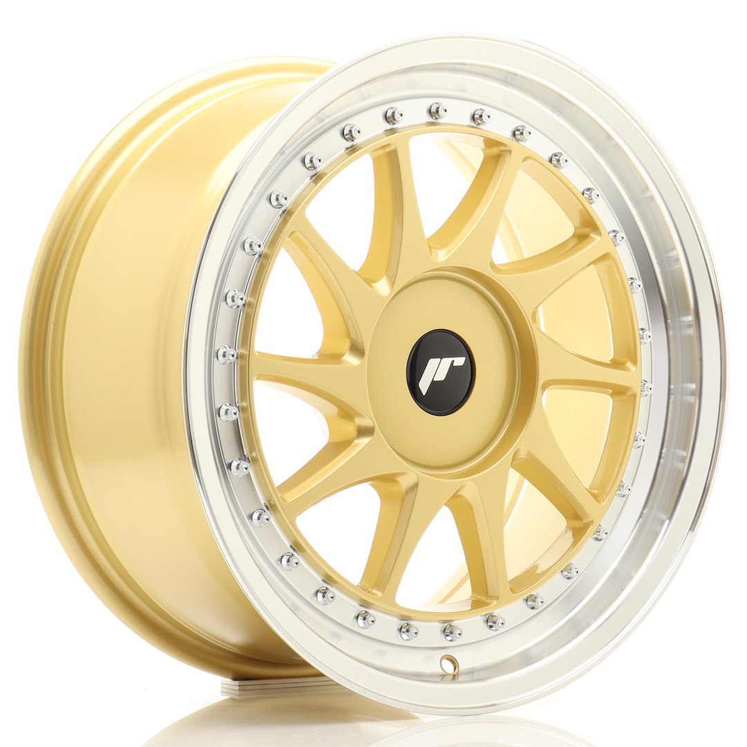 Llanta Japan Racing JR26 17x8 ET20-35 BLANK Gold w/ Machined Lip