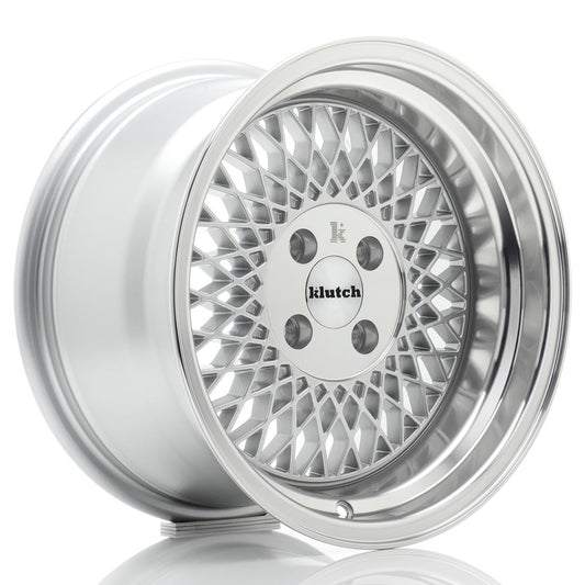 Klutch SL1 15x8,5 ET17 4H BLANK Silver w/ Machined Lip