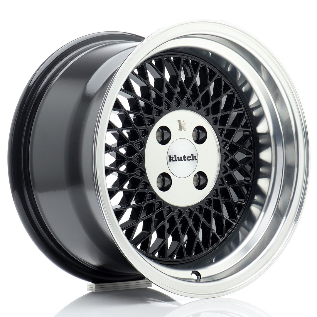 Klutch SL1 16x8 ET15 4x100 Gloss Black w/ Machined Lip